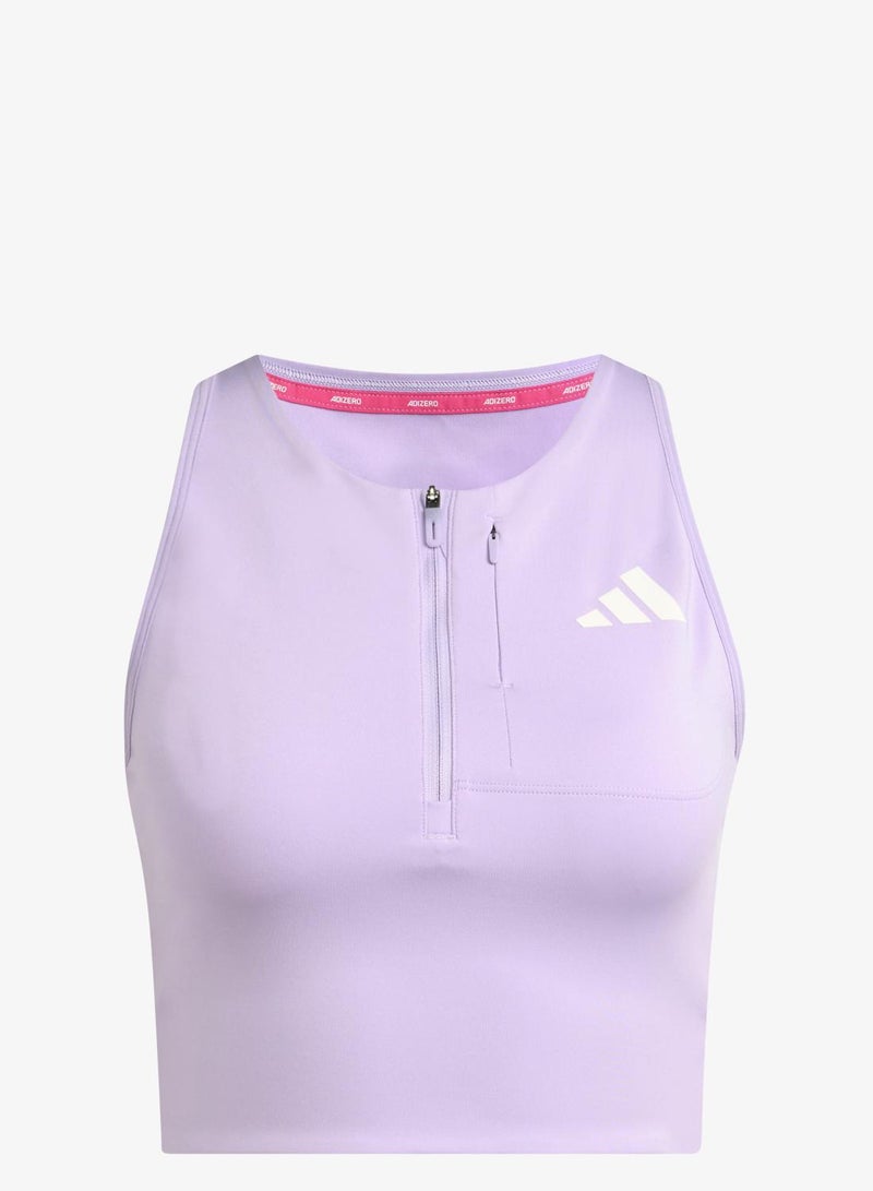 بلوزة قصيرة من adizero للجري بجيوب للجل